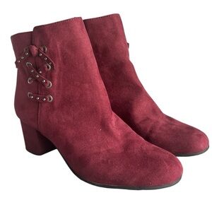 Circus by Sam Edelman Vinnie Ankle Suede Boots in Cranberry/Red Size 9 EUC